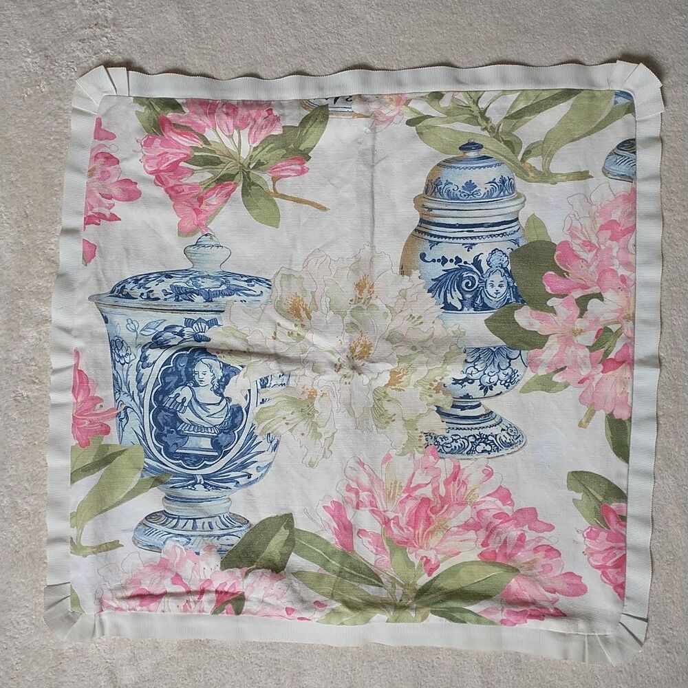 Manuel Canovas Bragance Pillow Sham Bragance Ginger Jar Floral Ruffle Square 1x